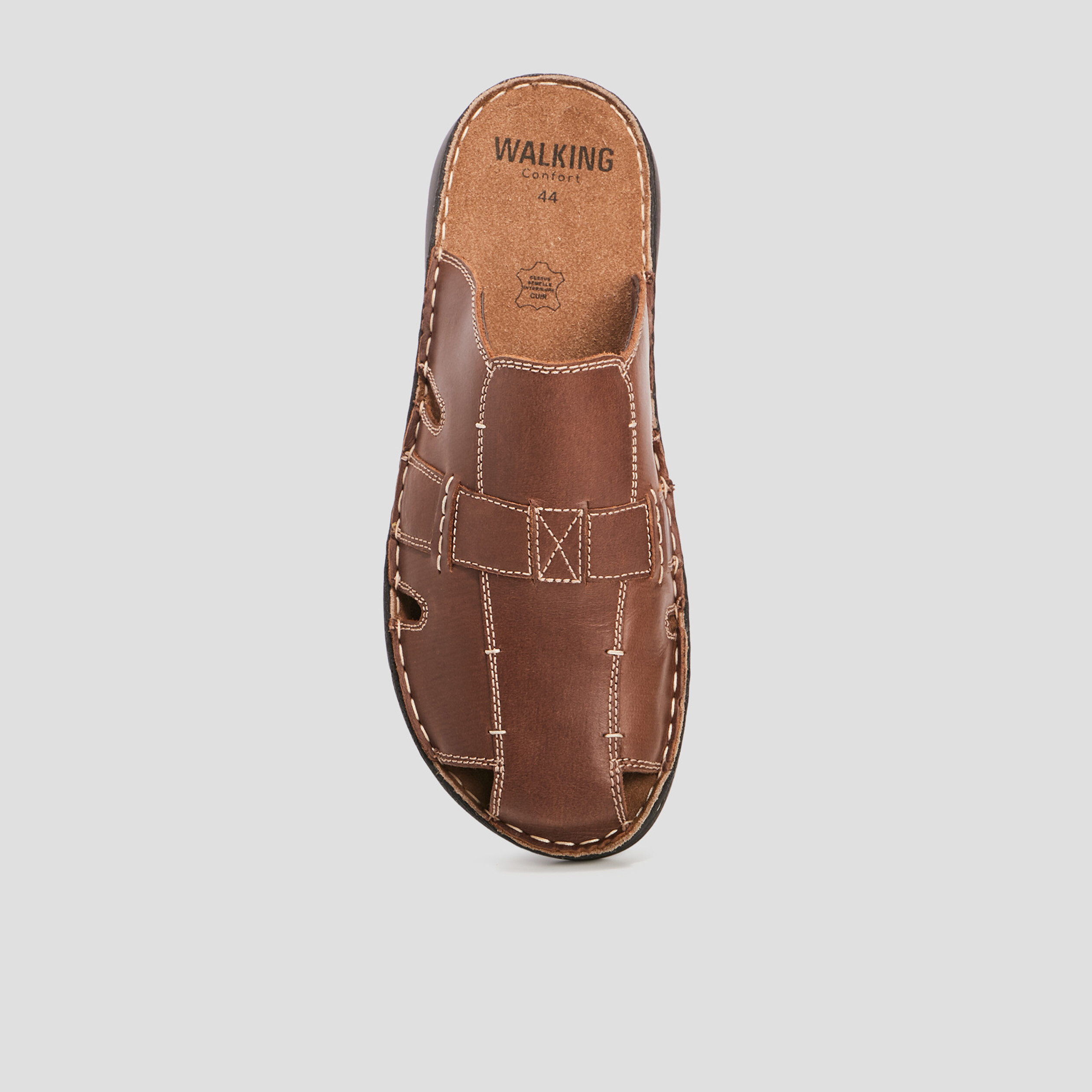 Mules en cuir marron homme | La Halle