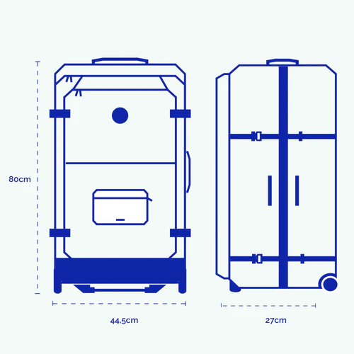 Reykjavik navy blue 2-wheel soft suitcase