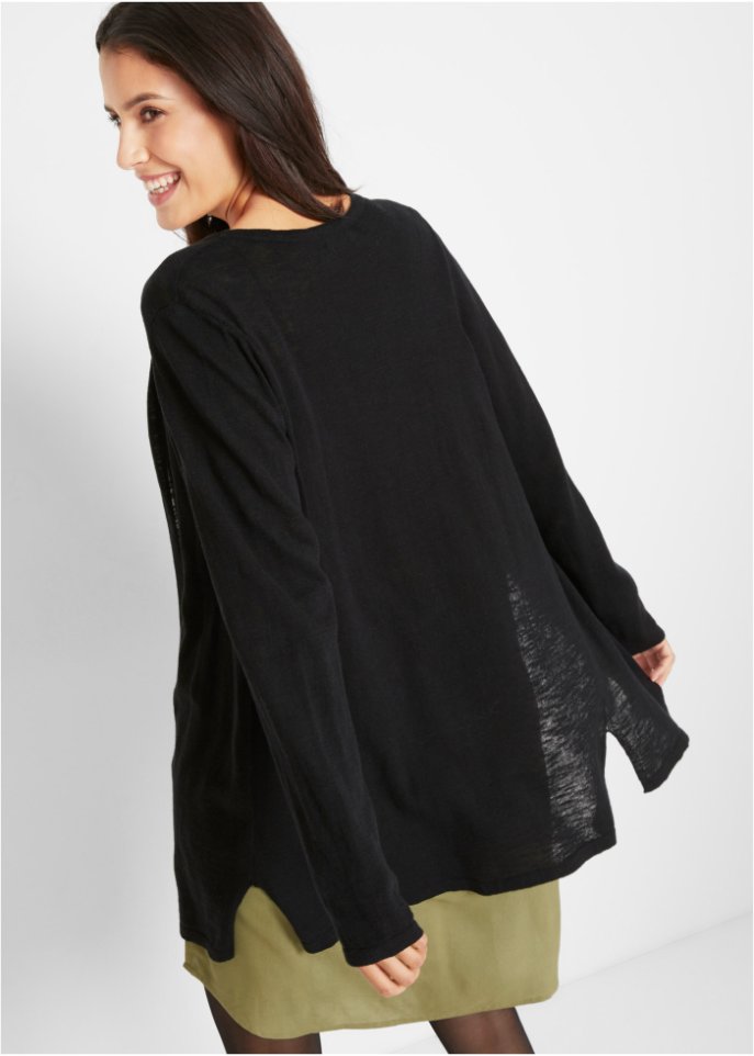 Leichte Baumwoll-Strickjacke aus Slub Qualität