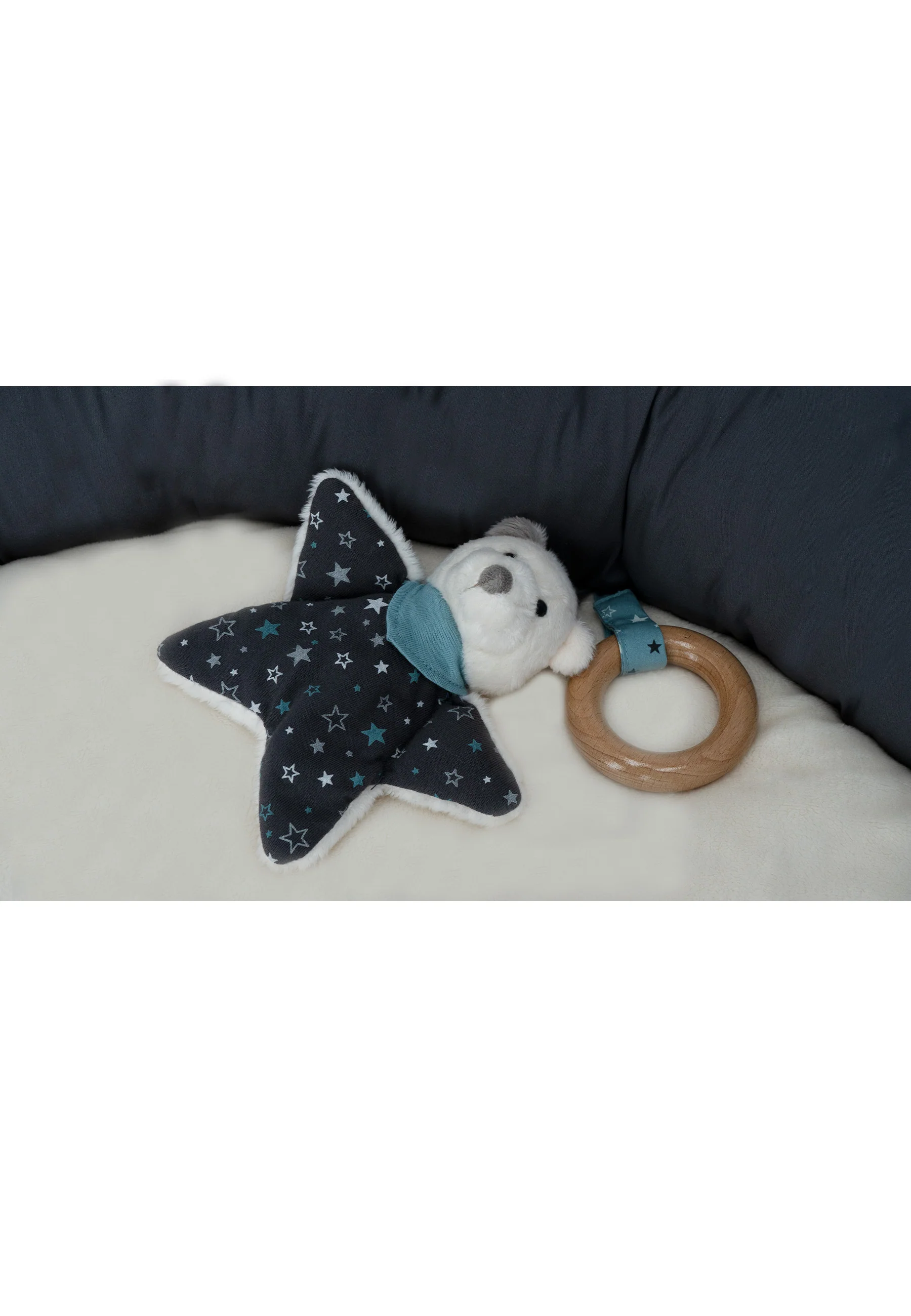 Runde Krabbeldecke zur Serie Eisbär Elia, Ecru