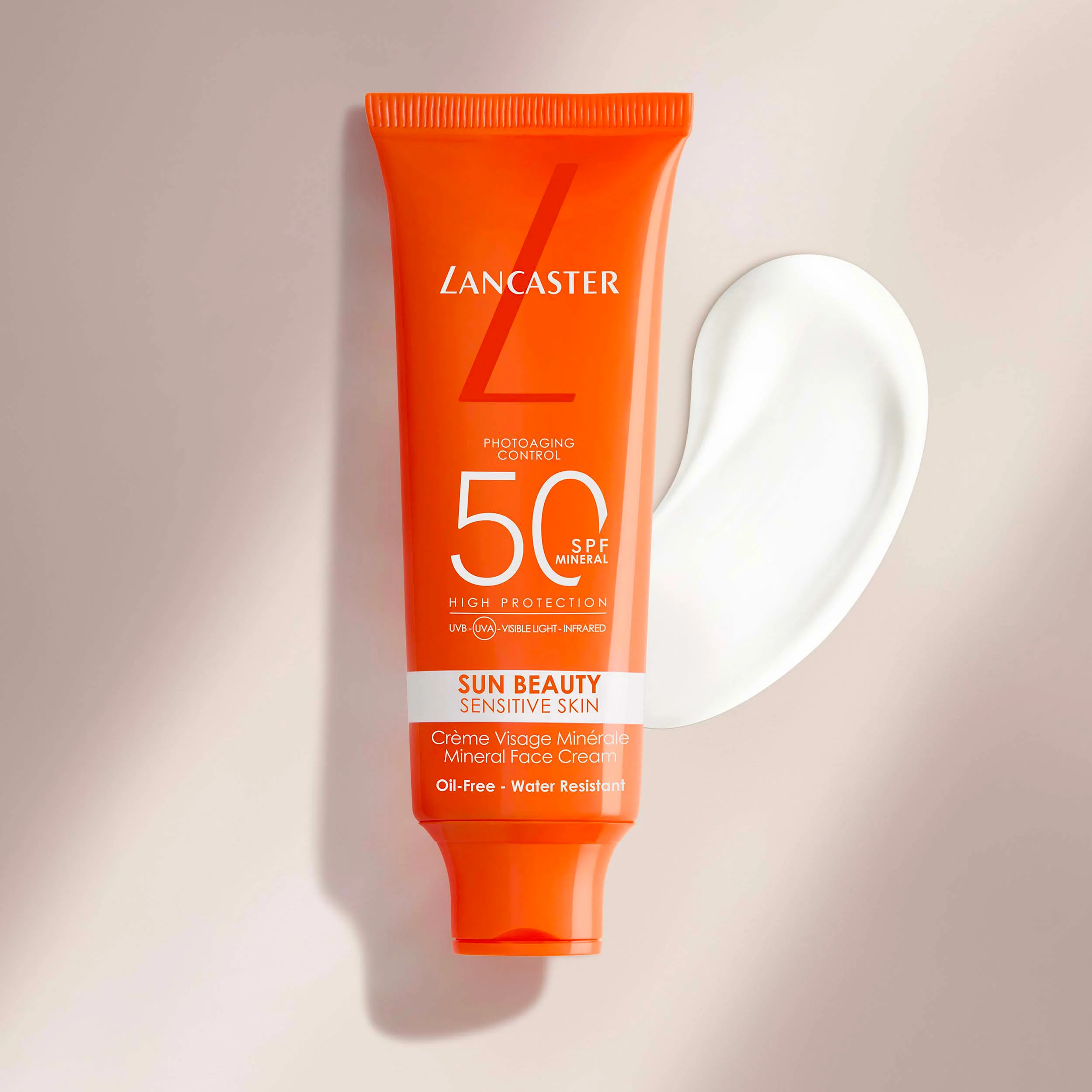 Minerálny krém na tvár pre citlivú pleť SPF 50 - Vysoko ochranný opaľovací krém na tvár.
