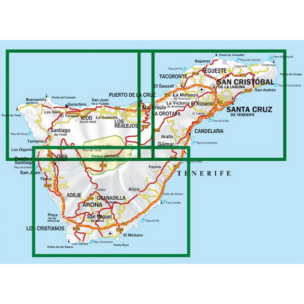 Teneriffa Nord und Süd, Wanderkarten Set 1:50.000 - Wanderkarte