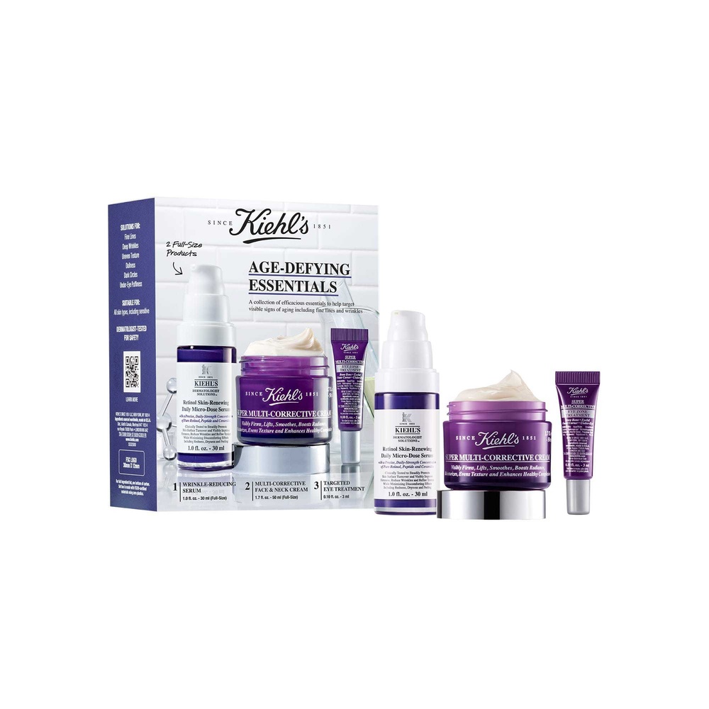 kiehl's Retinol Skin-Renewing Daily Micro-Dose Serum 30ml Coffret expert anti-âge au Rétinol Pur et aux Peptides de collagène