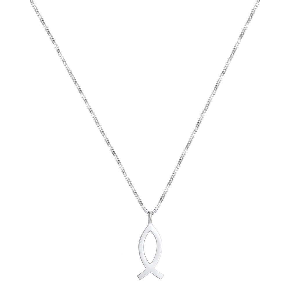Elli Elli Collier Poisson Pendentif Réligion Connexion Collier Enfant - (925/1000) Arg collier