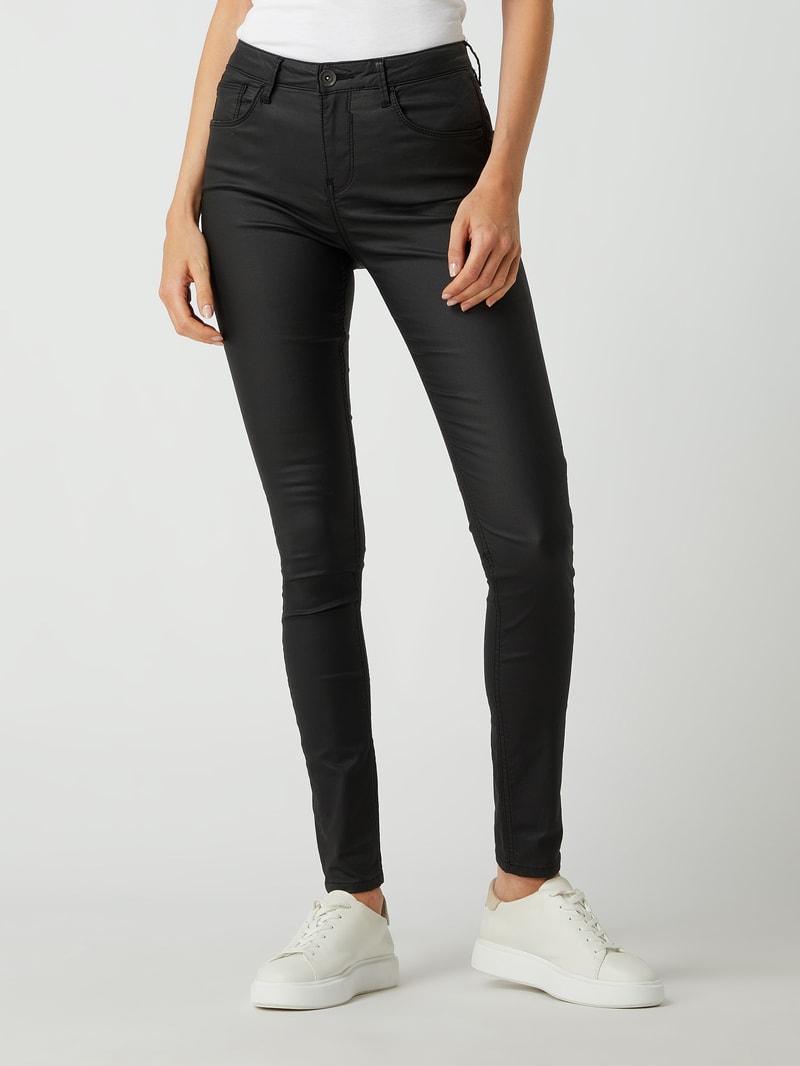 Super Slim Fit High Waist Jeans mit Stretch-Anteil Modell 'Celia' in schwarz
