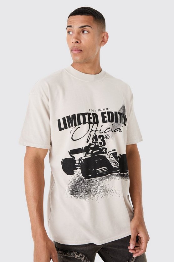 Oversize T-Shirt mit Racer-Print