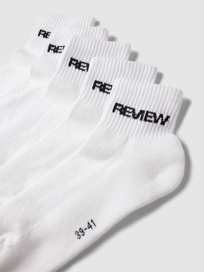 Socken mit Label-Print im 5er-Pack in weiß