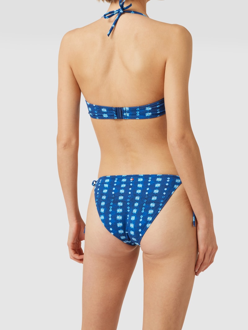 Bikini-Hose mit All-Over-Muster in blau meliert