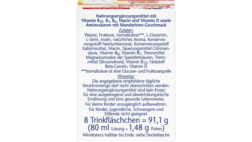 Doppelherz B12 + D3 Duo Aktiv Energie + Immun 8 Trinkfläschchen