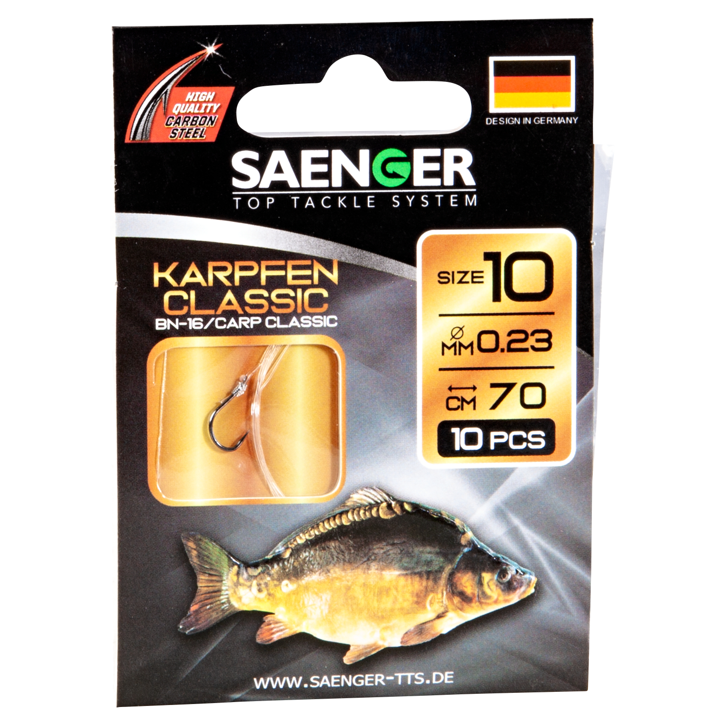 Sänger Zielfisch-Haken, gebunden (Karpfen Classic BN-16)