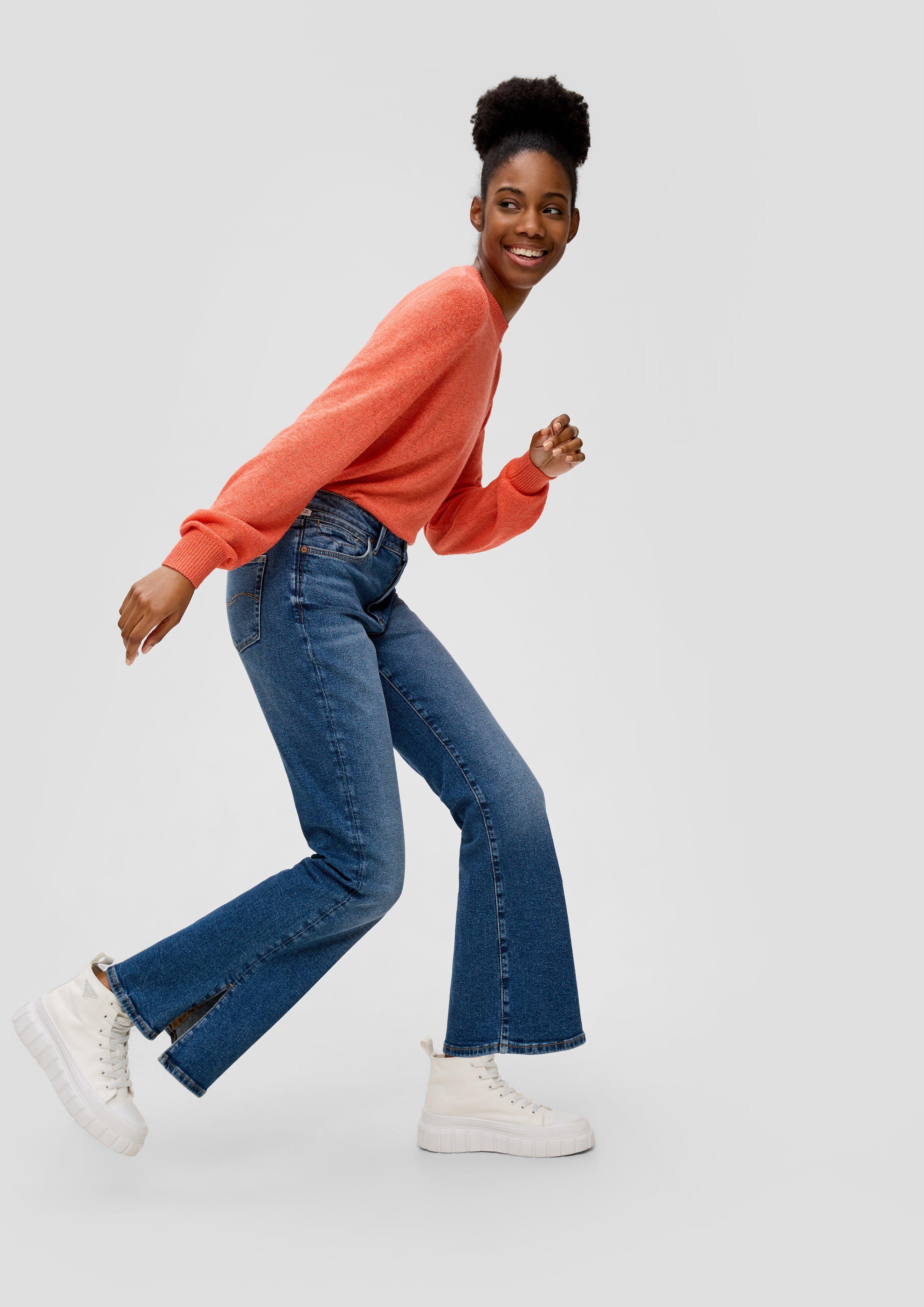 Jeans Reena / Slim Fit / High Rise / Flared Leg / geschlitzter Saum  2143596-56Z7