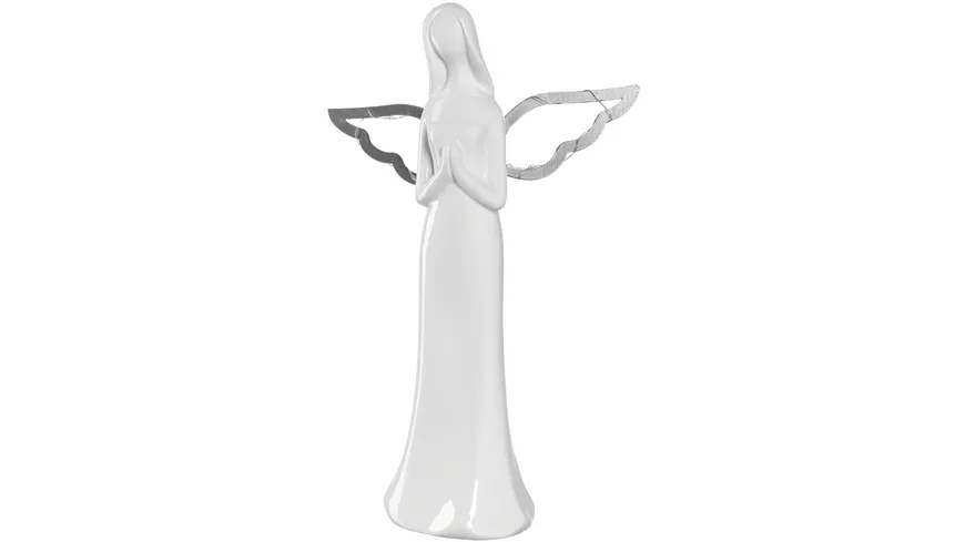 LEONARDO Figur Engel Porzellan LED Neve 32 cm weiß