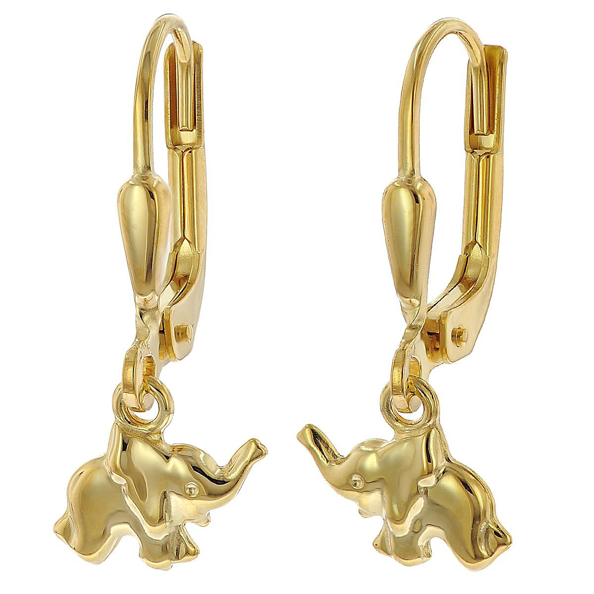 Mädchen-Ohrringe Gold 333/8 Karat Elefant-Ohrhänger Ohrhänger