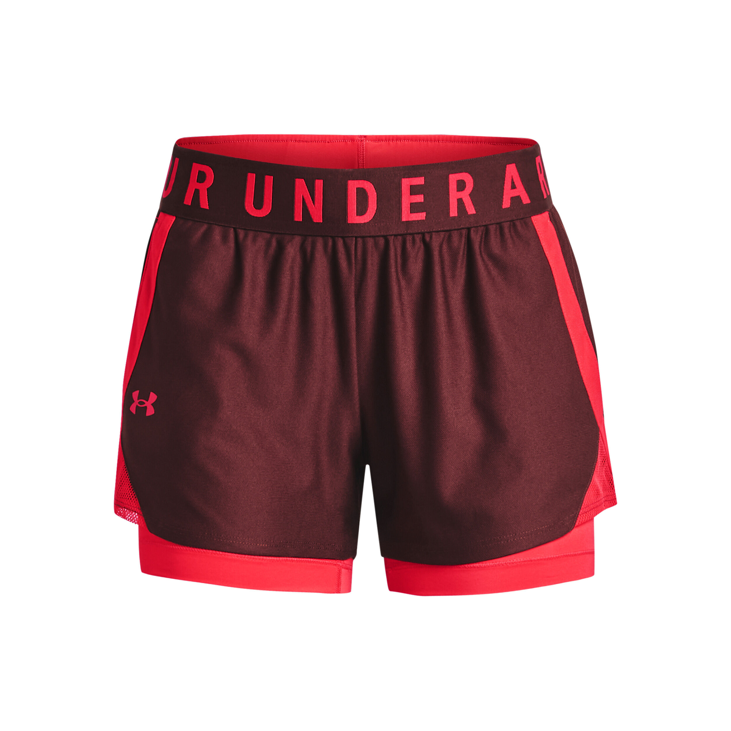 Play Up 2in1 Shorts Damen - Dunkelrot