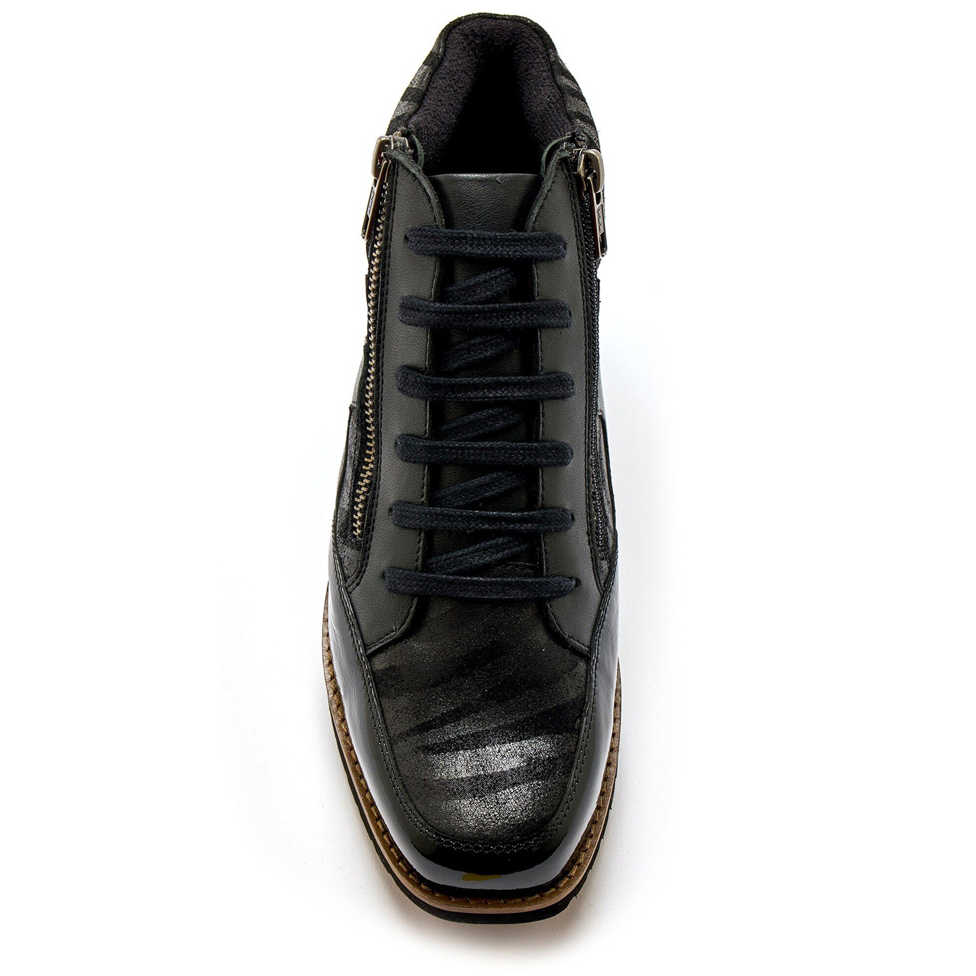 Boots Grande largeur zippées à lacets