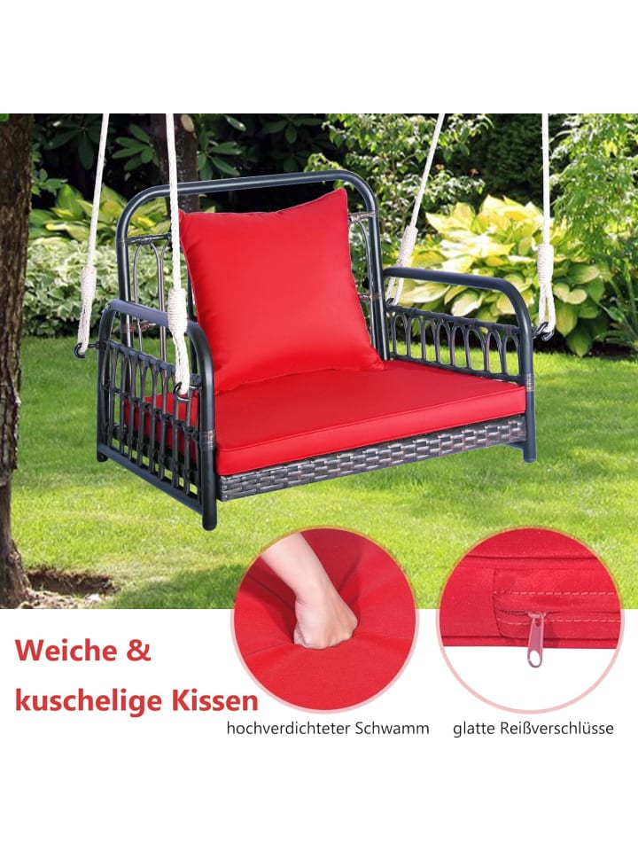 COSTWAY Hängesessel 180kg belastbar in Rot günstig kaufen onesize