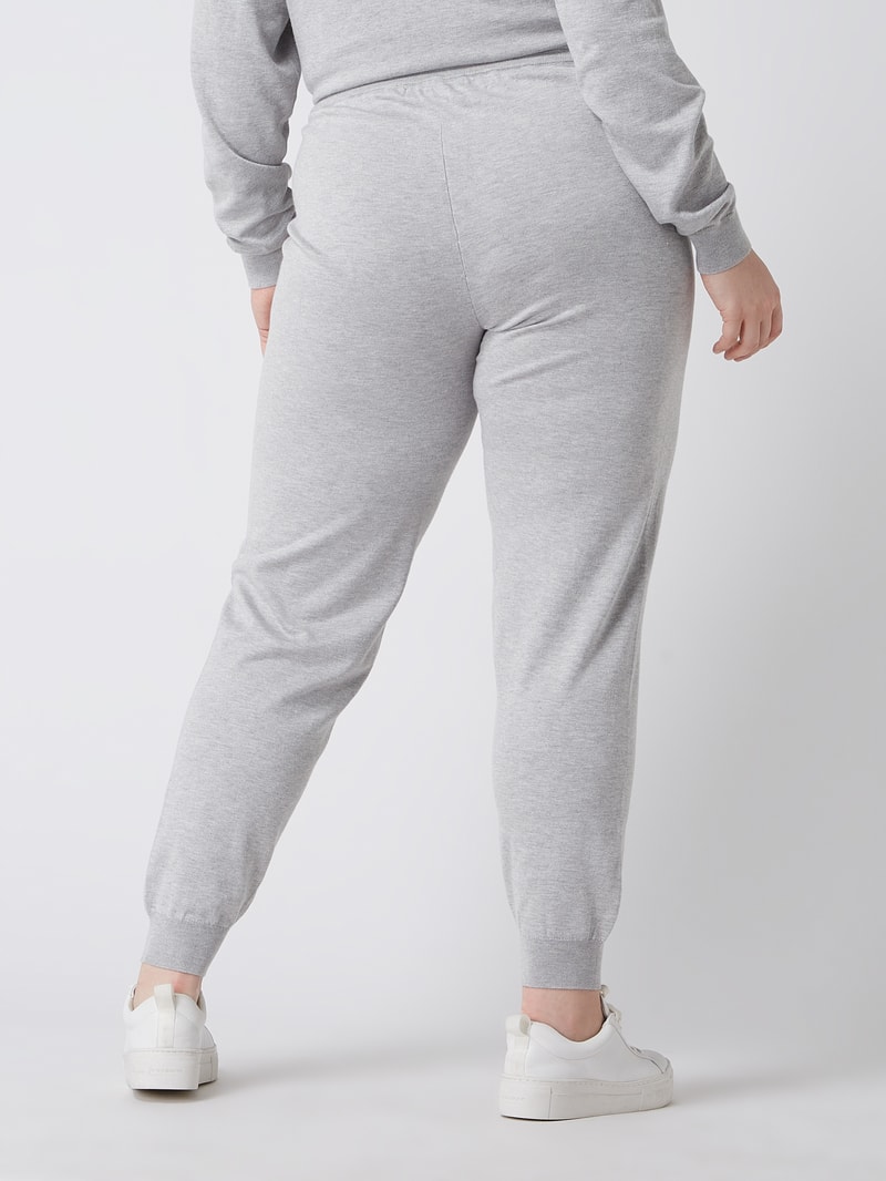PLUS SIZE Strickhose aus Viskosemischung Modell 'Edith' in hellgrau meliert