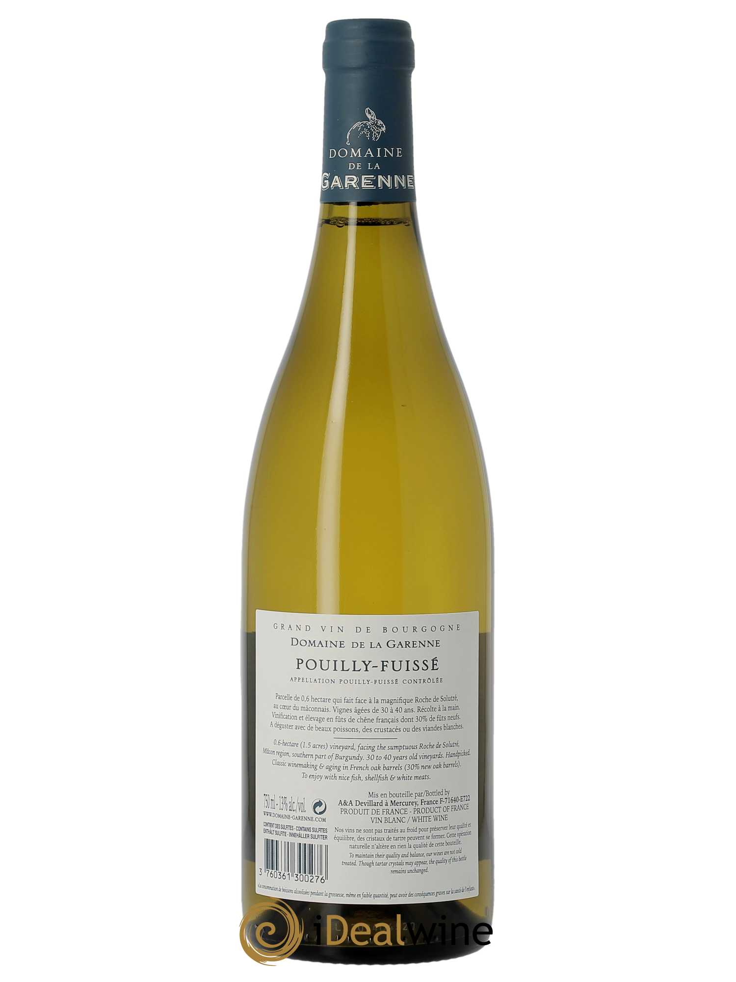 Pouilly-Fuissé La Garenne (Domaine de)  2020 - Lot de 1 Bouteille