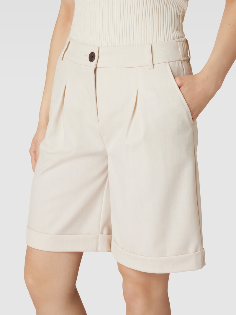 Bermudas mit französischen Eingrifftaschen Modell 'Milena' in ecru