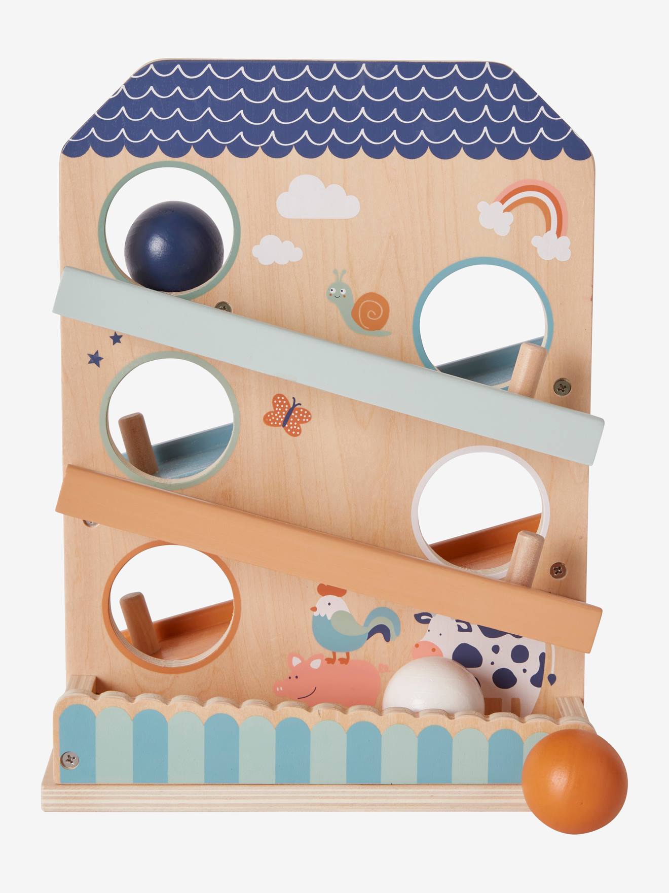Toboggan à balles en bois FSC® multicolore