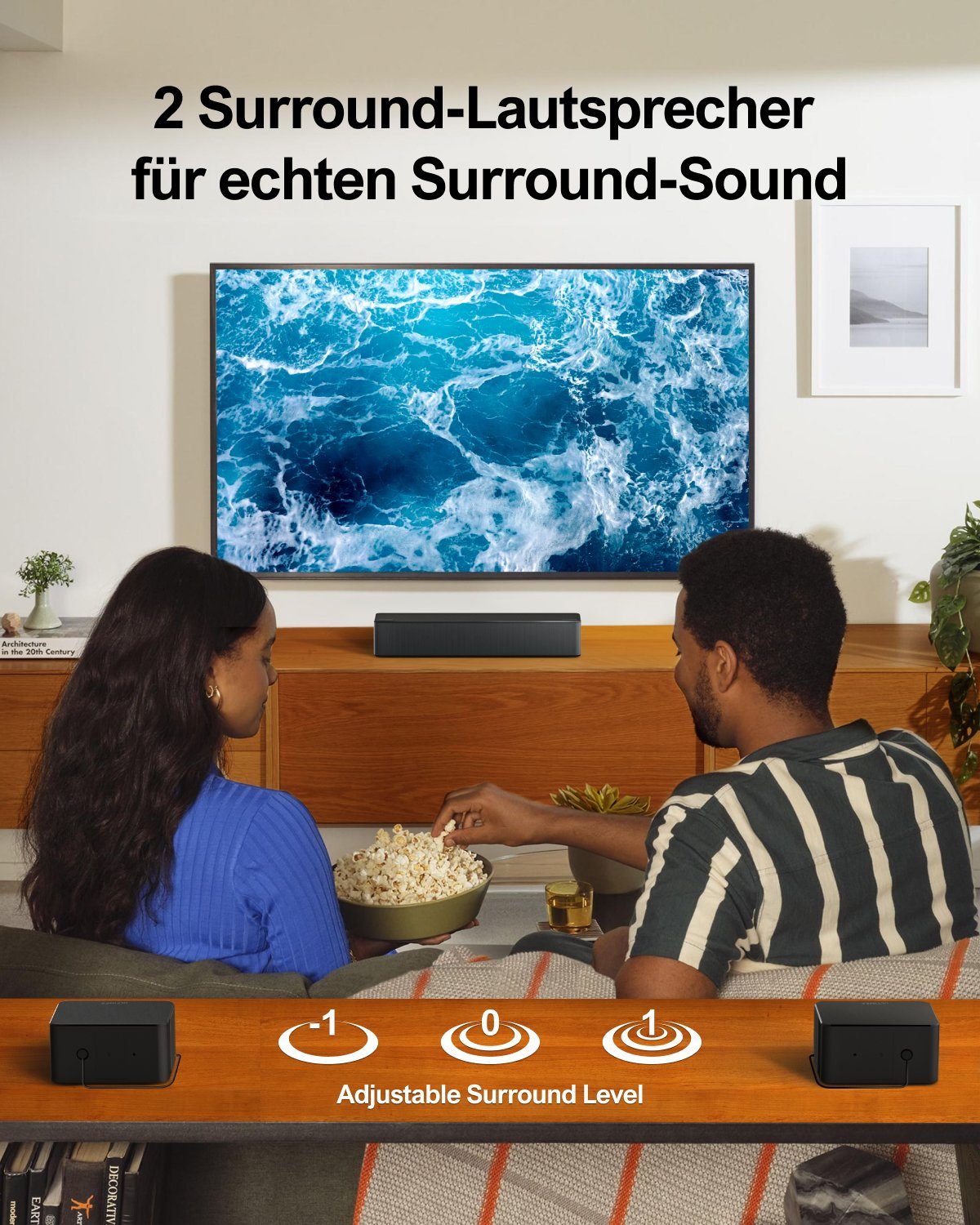 Ultimea Poseidon D60 5.1-Kanal Dolby Atmos Soundbar (410 W, Dolby Atmos, Einstellbarer Surround Sound und Bass, HDMI eARC)