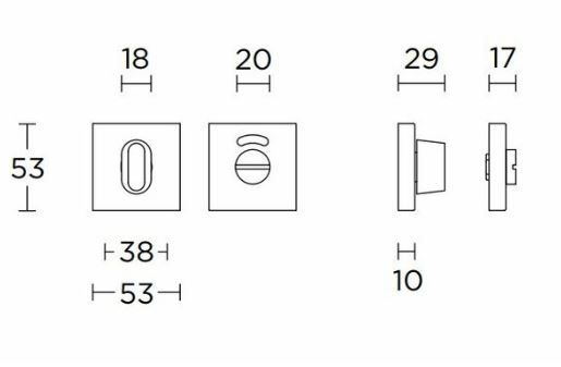Formani 1501T060IGXXU BASICS BSQWC53/8 komplet za stranišče, vključno z WC zatičem 5/6/7/8 PVD, bronasta
