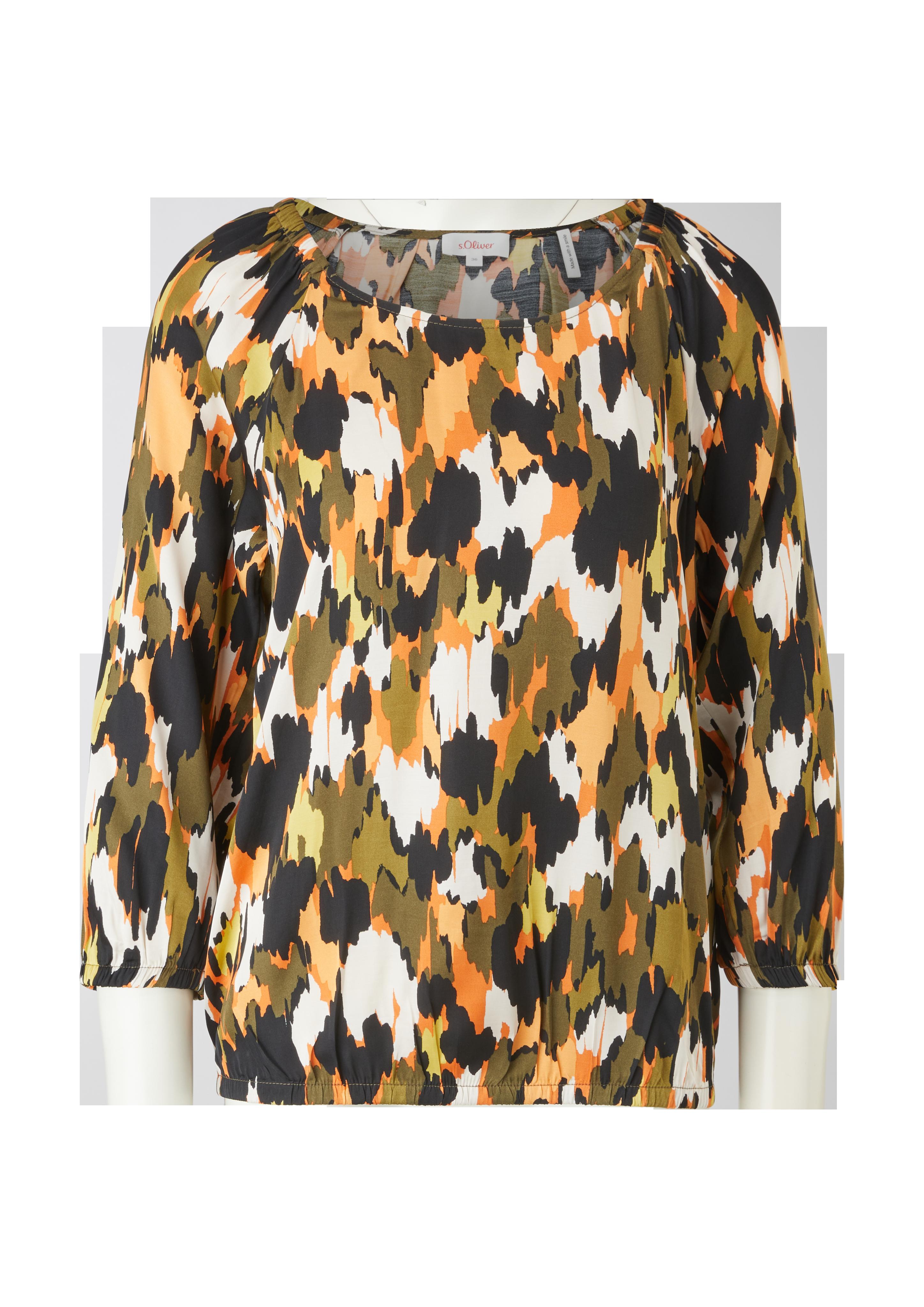 Viskosebluse mit Allovermuster  2120713-77A1