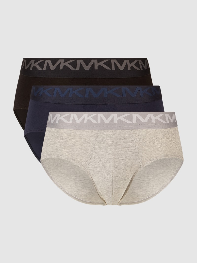 Slip mit Label-Schriftzug in mittelgrau meliert
