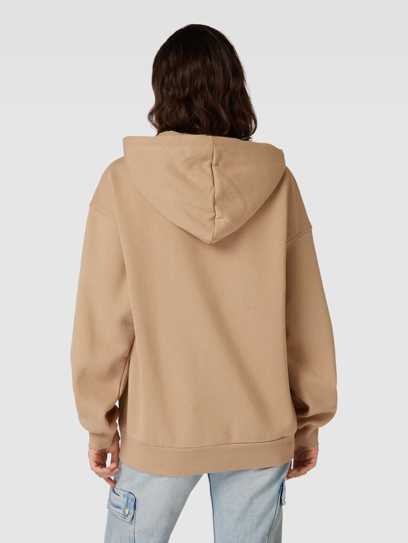 Oversized Sweatjacke mit Kapuze in sand