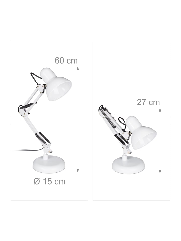 relaxdays Schreibtischlampe in Weiß - (B)27 x (H)50 x (T)15 cm günstig kaufen onesize