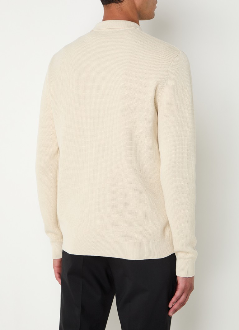 Cardigan Selected Homme Dane din bumbac organic tricotat fin, cu decolteu rotund.