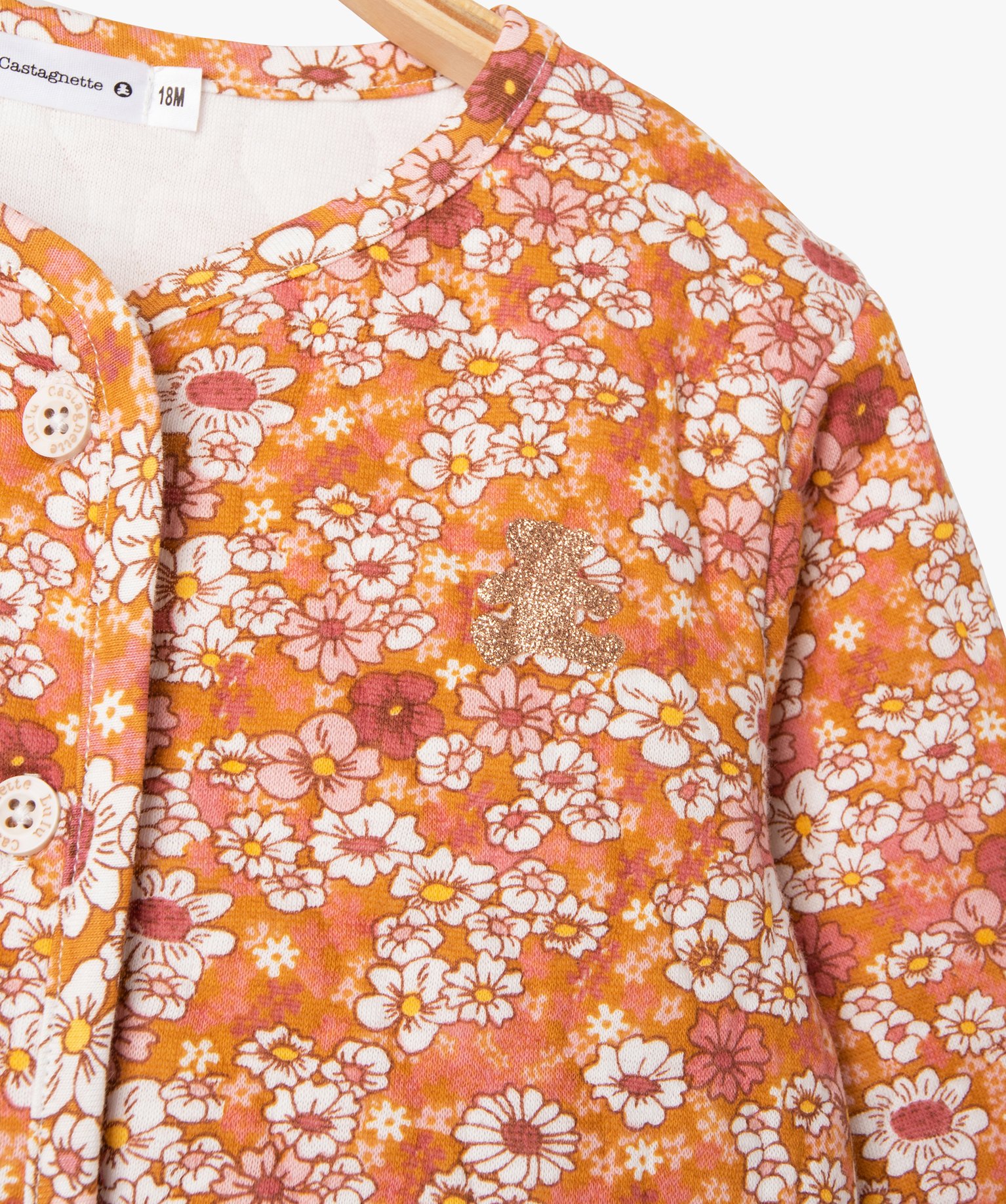 Sweat matelassé boutonné bébé fille - LuluCastagnette multicolore | GEMO