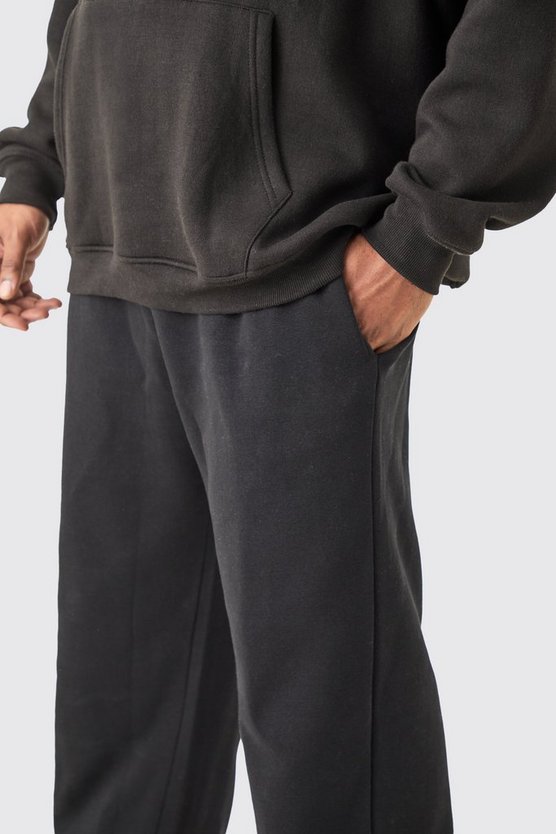 Plus lockere Basic Jogginghose in Schwarz