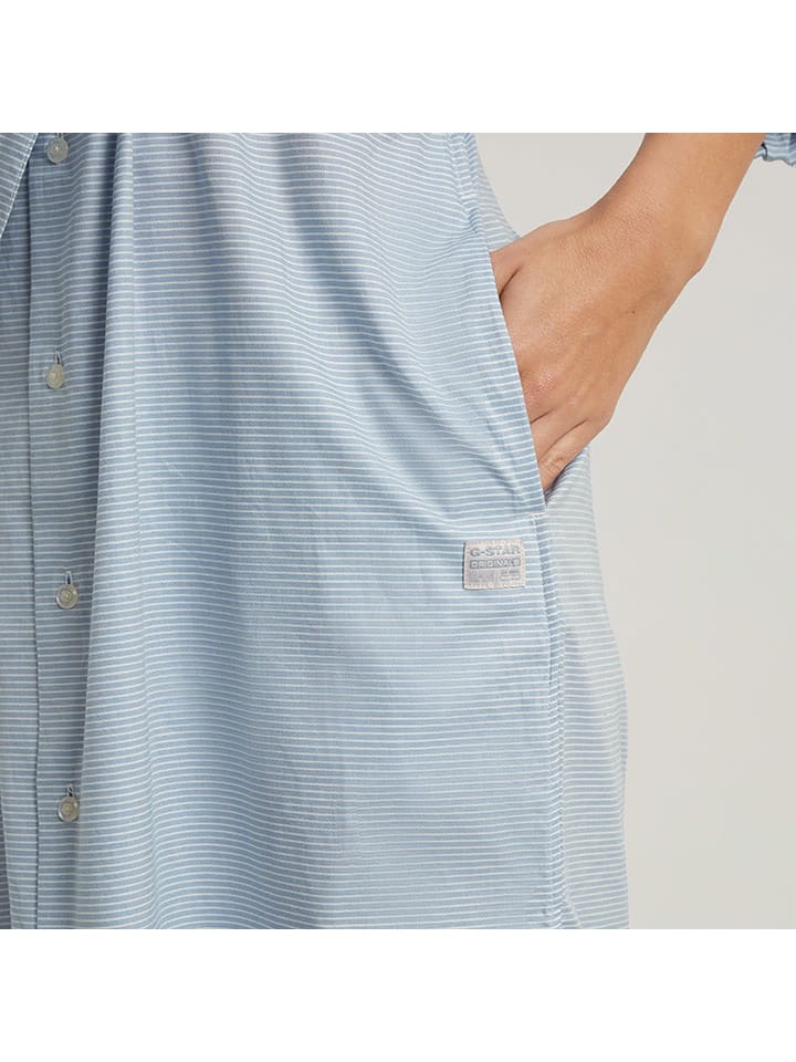 G-Star Hemdkleid in Hellblau günstig kaufen
