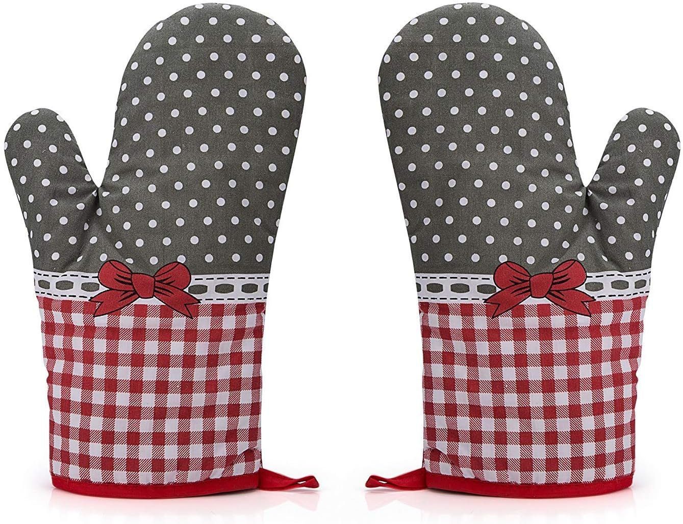HIBNOPN Topfhandschuhe Ofenhandschuhe, verdickte hitzeresistente Backhandschuhe, (2-tlg)