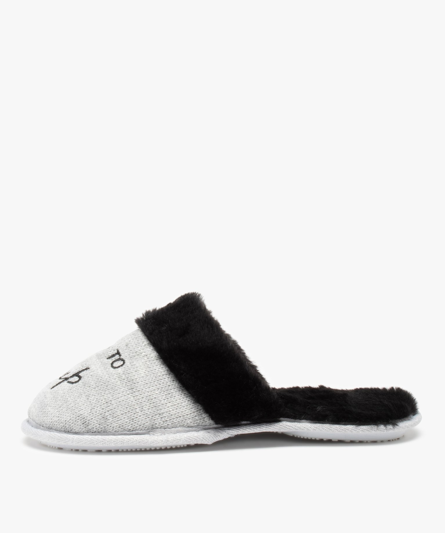 Chaussons femme mules plates brodées Born to sleep | GEMO