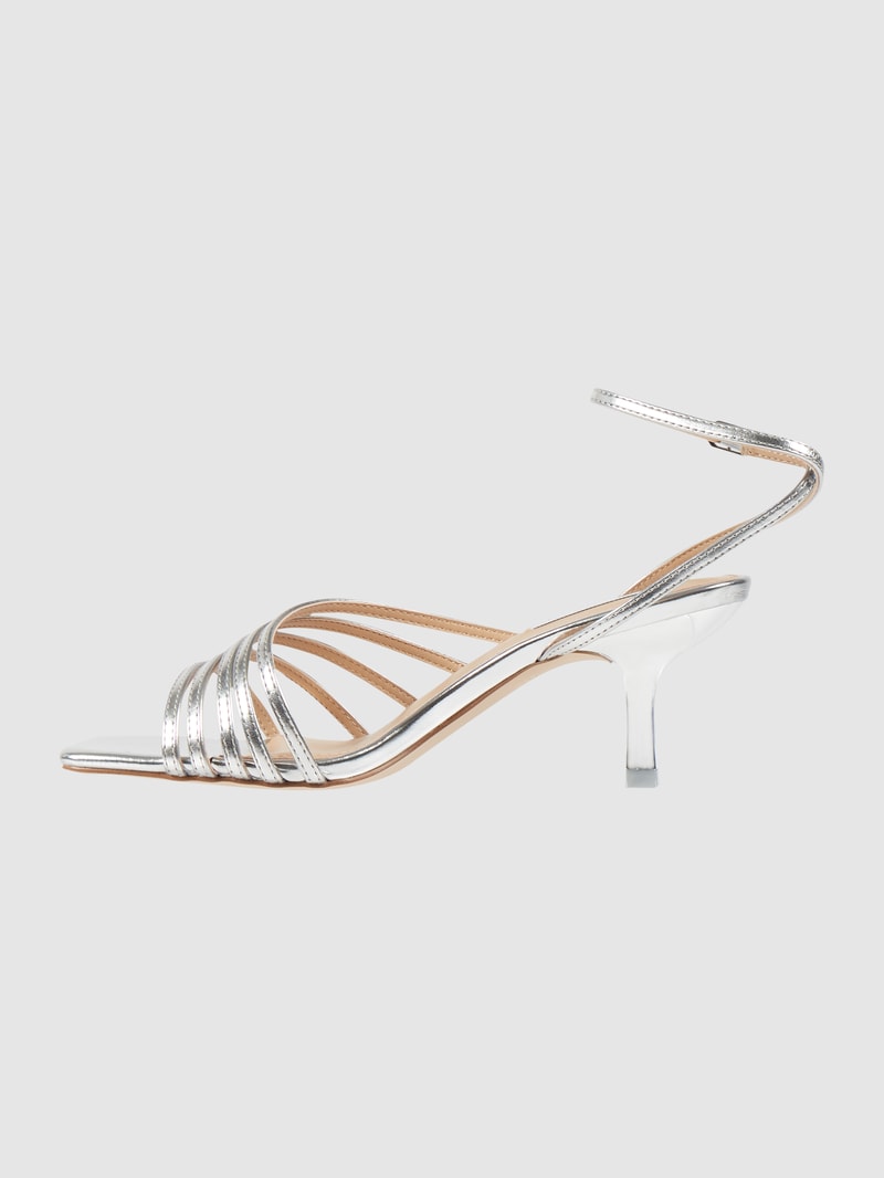 Sandalette mit Fesselriemen Modell 'Aglow' in silber