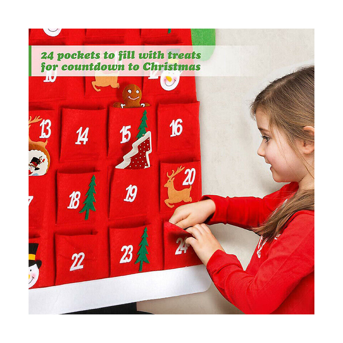 Adventskalender Weihnachtsmann Partydeko für Kinder