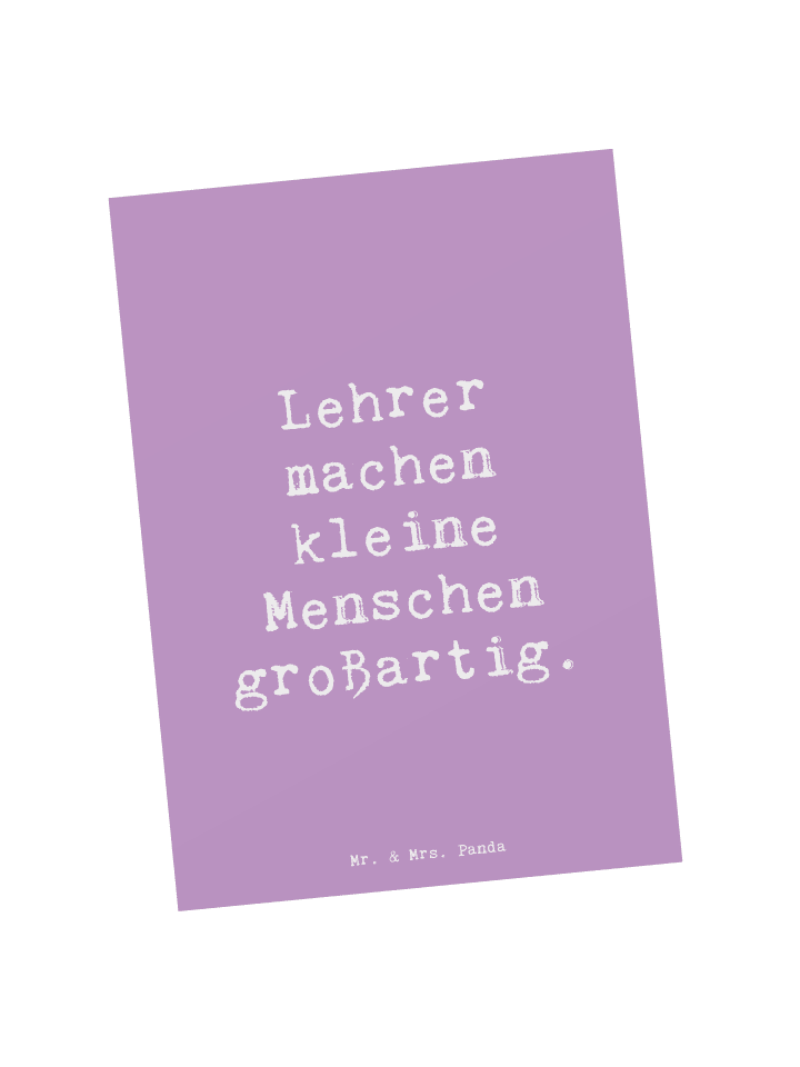 Mr. & Mrs. Panda Postkarte Spruch Lehrer Großartig mit Spruch in Lavendeltraum günstig kaufen onesize