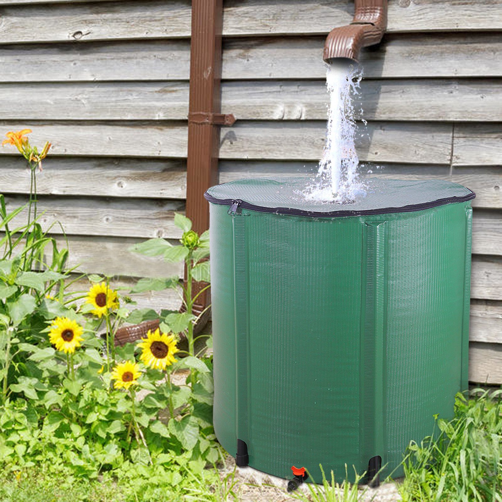 FCH Regenwassertank, 750 l, Regentonne 750L Faltbar mit Hahn