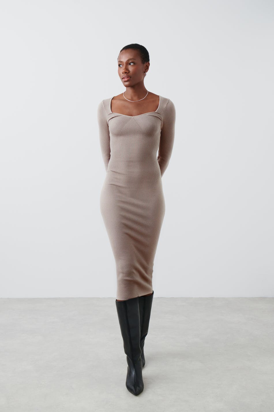Knitted midi dress