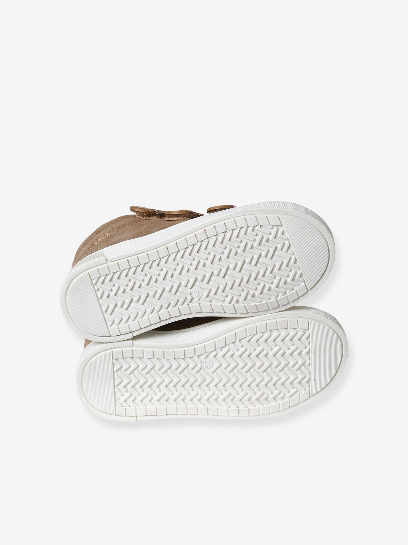 Vertbaudet Mädchen High Sneakers, Anziehtrick - beige golden