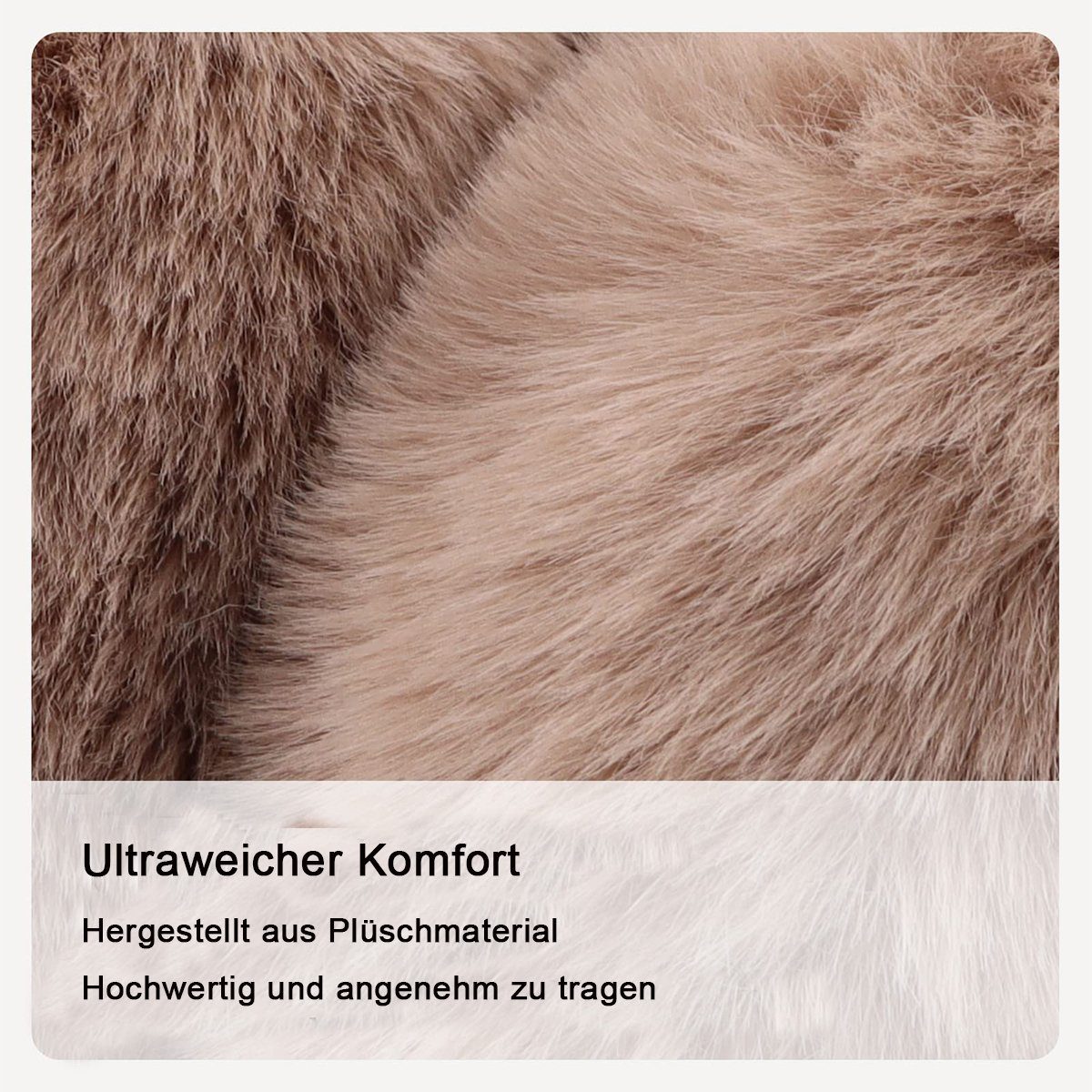 FeelGlad Ohrenwärmer Ohrenwärmer damen Winter Warmer Plüsch für Kaltes Wetter Freesize faltbar