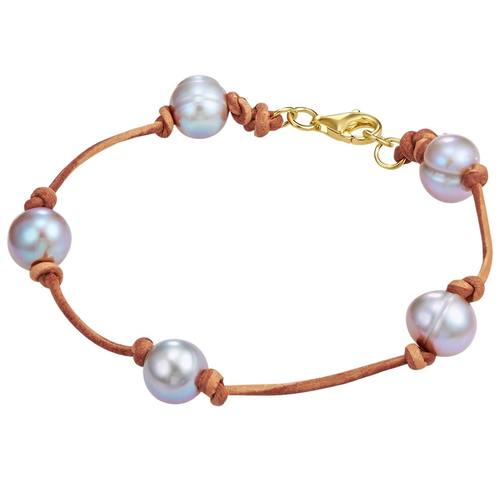 Valero Pearls Bracelet cuir nappa Perle de culture d'eau douce Perle de culture d'eau douce en  Bracelet