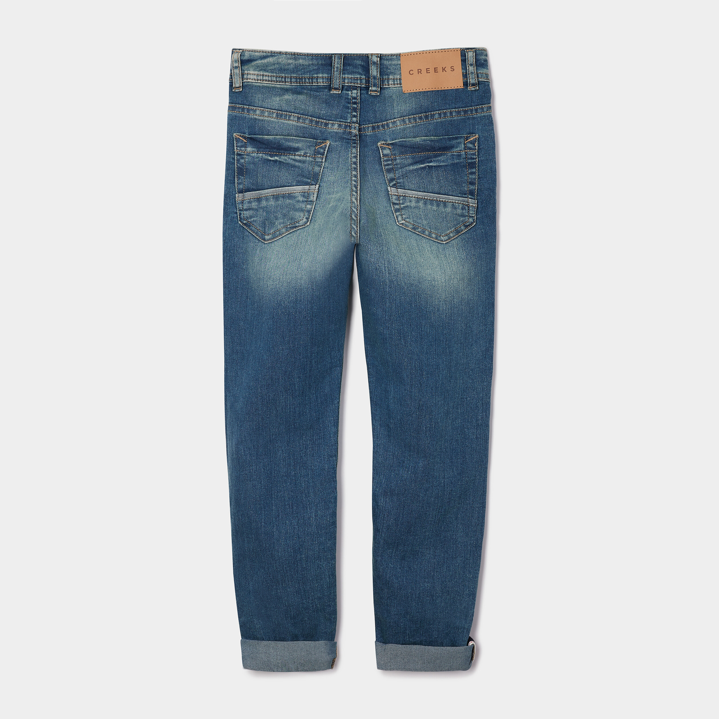 Jeans slim stretch Creeks denim double stone garçon | La Halle