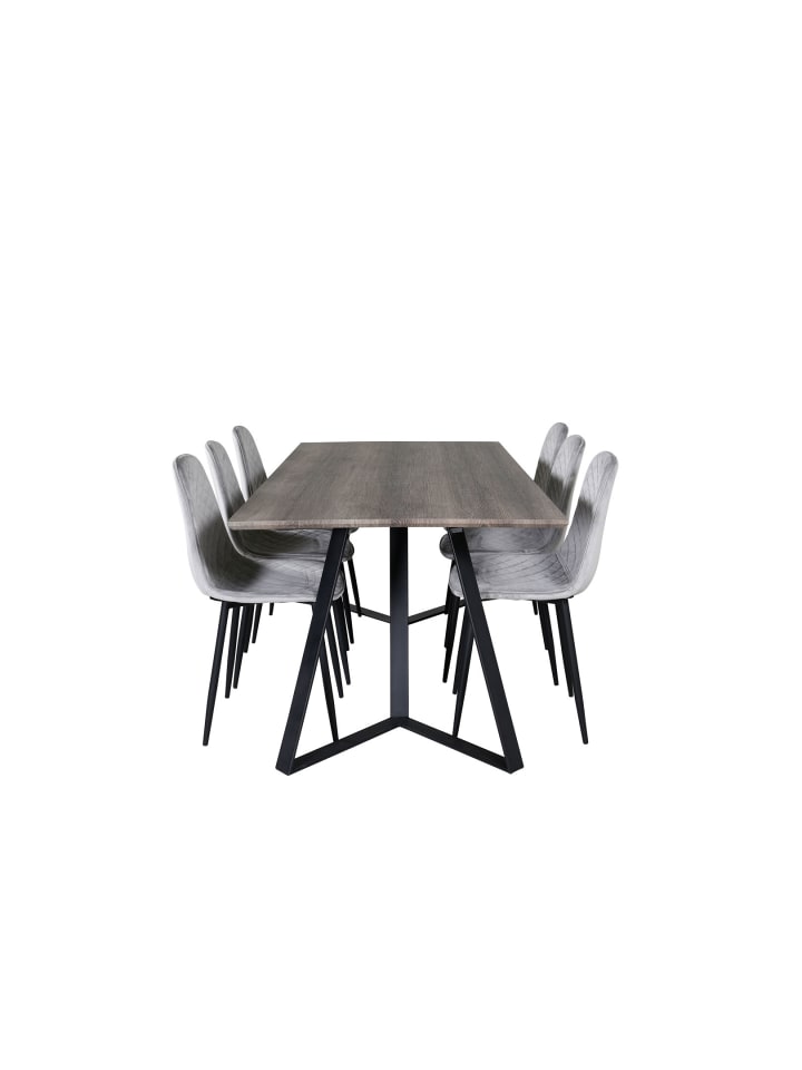 ebuy24 Essgruppe Marina 10 (7-teilig) Grau 90 x 180 cm günstig kaufen onesize