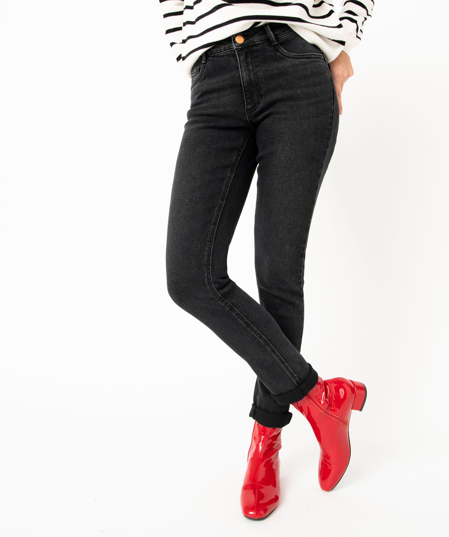 Jean slim effet push up femme noir | GEMO