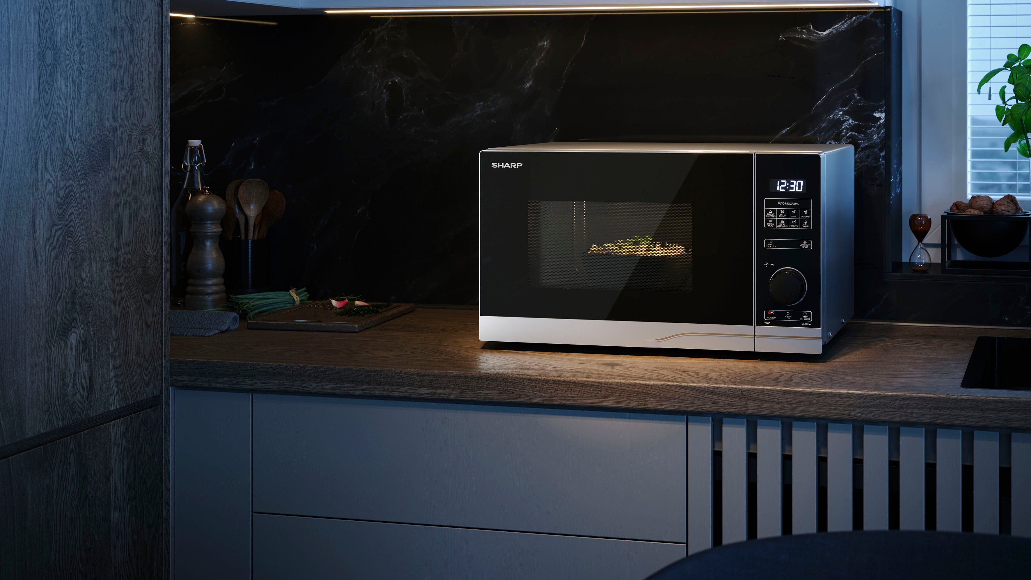 Sharp Mikrowelle YC-PS254AE-S, Mikrowelle, 25 l
