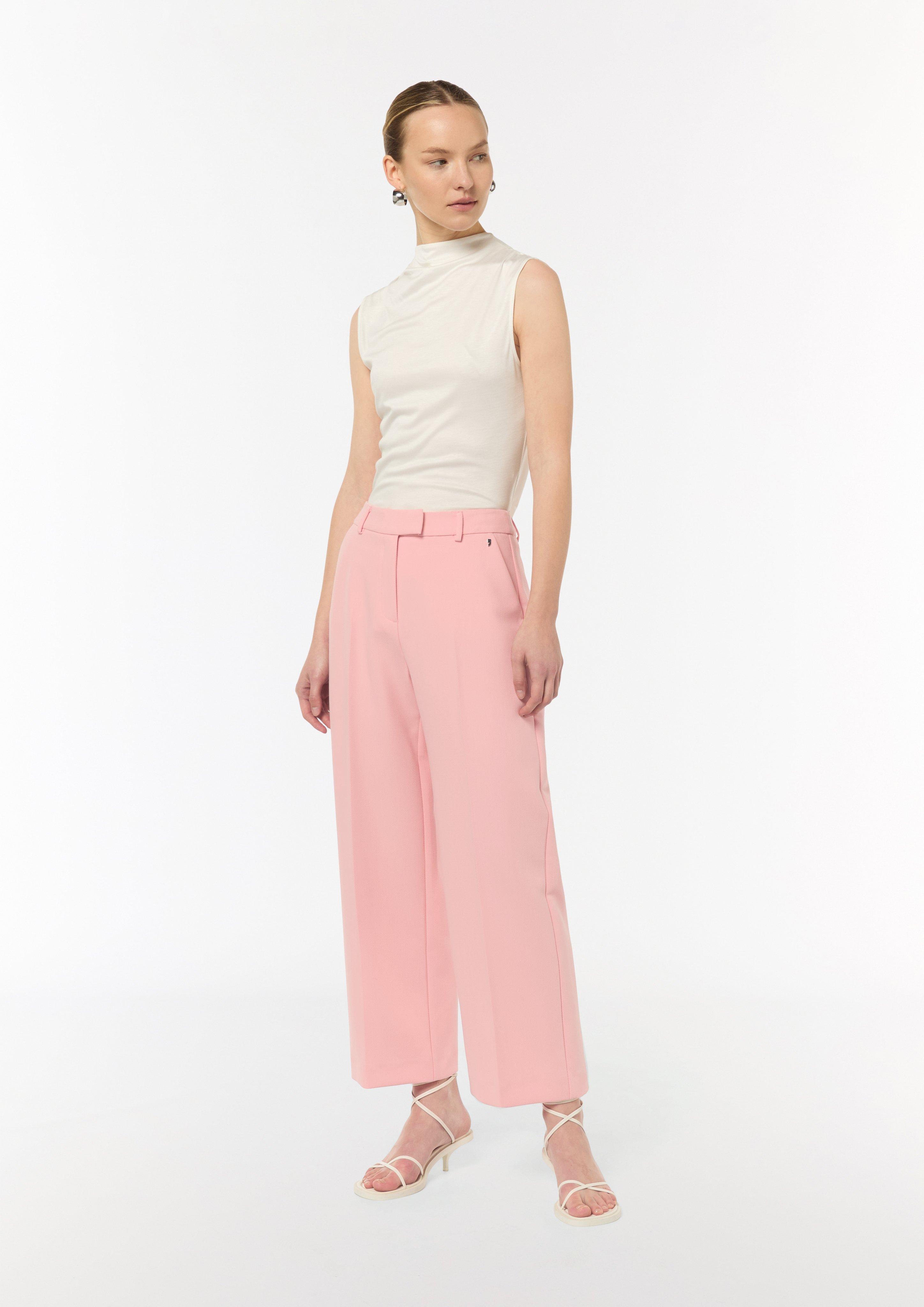 Regular: Culottes mit Herringbone-Muster - rosa