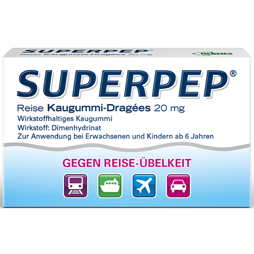 SUPERPEP Reise Kaugummi Dragees 20 mg  10 St  Kaugummi